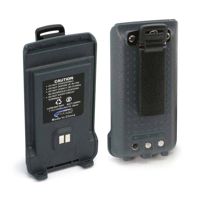 Rugged Radios GMR2 Replacement Lithium Battery w/12v Charge Port and Belt Clip Grey - Image 2