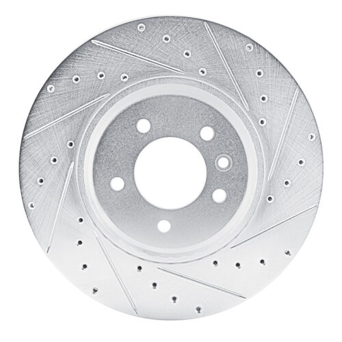 R1 20-25 Land Rover Defender 110 Front Right Drilled & Slotted Silver Brake Rotor