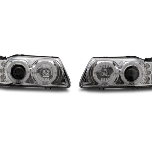 Raxiom for 1999-2004 Ford Mustang Dual LED Halo Projector Headlights- Chrome Housing (Clear Lens) - Image 5