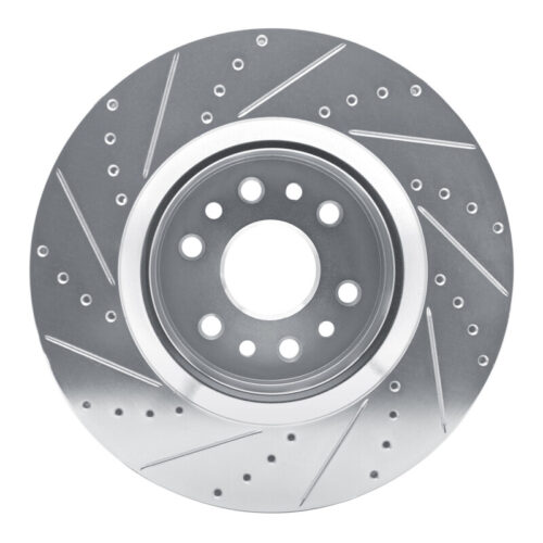 R1 Concepts for 21-25 Jeep Grand Wagoneer Front Right Drilled & Slotted Silver Brake Rotor - Image 5