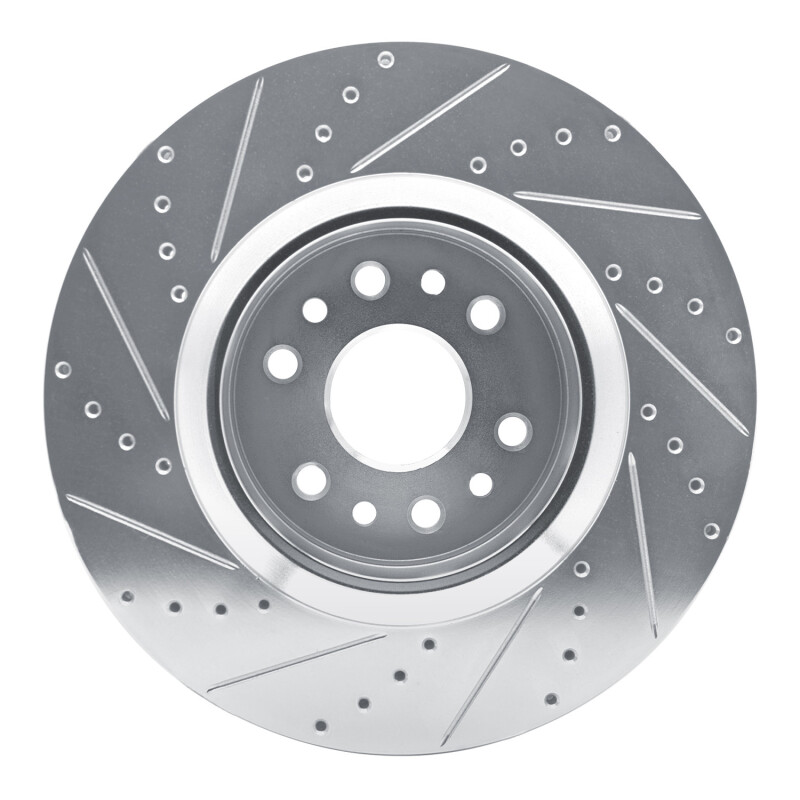 R1 Concepts for 21-25 Jeep Grand Wagoneer Front Right Drilled & Slotted Silver Brake Rotor - Image 5