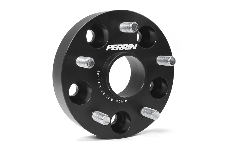 PERRIN Subaru 30mm Wheel Spacers 5x114.3 BP w/56mm Hub - Black - Image 2