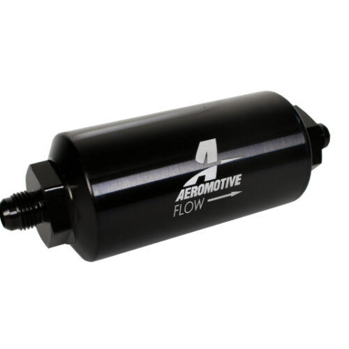 Aeromotive In-Line Filter - (AN-6 Male) 10 Micron Microglass Element Bright Dip Black Finish - Image 3