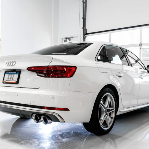 Alternative view of AWE Tuning Touring Edition Exhaust - Non-Resonated (Black 102mm Tips) for Audi B9 S5 Sportback