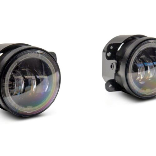 Raxiom for 2007-2018 Jeep Wrangler JK Axial Series 4-In LED Fog Lights w/ Halo - Image 9