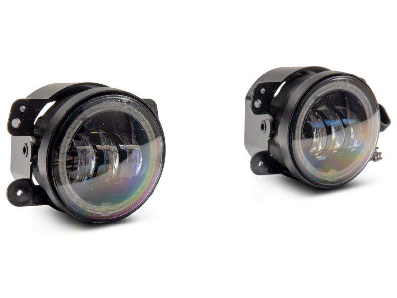 Raxiom for 2007-2018 Jeep Wrangler JK Axial Series 4-In LED Fog Lights w/ Halo - Image 9