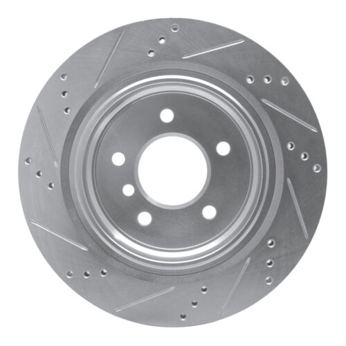 R1 Concepts for 95-99 BMW M3 E36 Left Rear Drilled & Slotted Silver Brake Rotor - Image 5