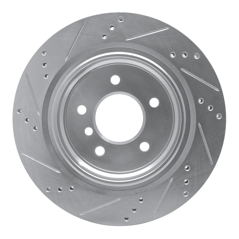 R1 Concepts for 95-99 BMW M3 E36 Left Rear Drilled & Slotted Silver Brake Rotor - Image 5