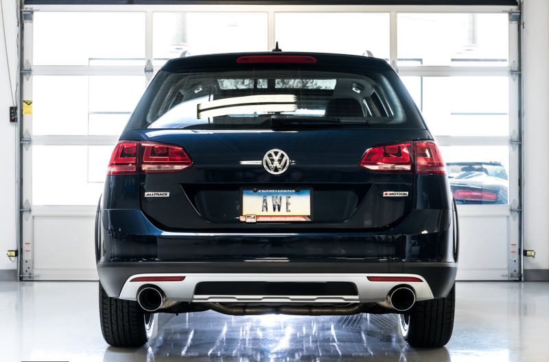 AWE Tuning Touring Edition Exhaust - Polished Silver Tips for VW MK7 Golf Alltrack/Sportwagen 4Motion - Image 2