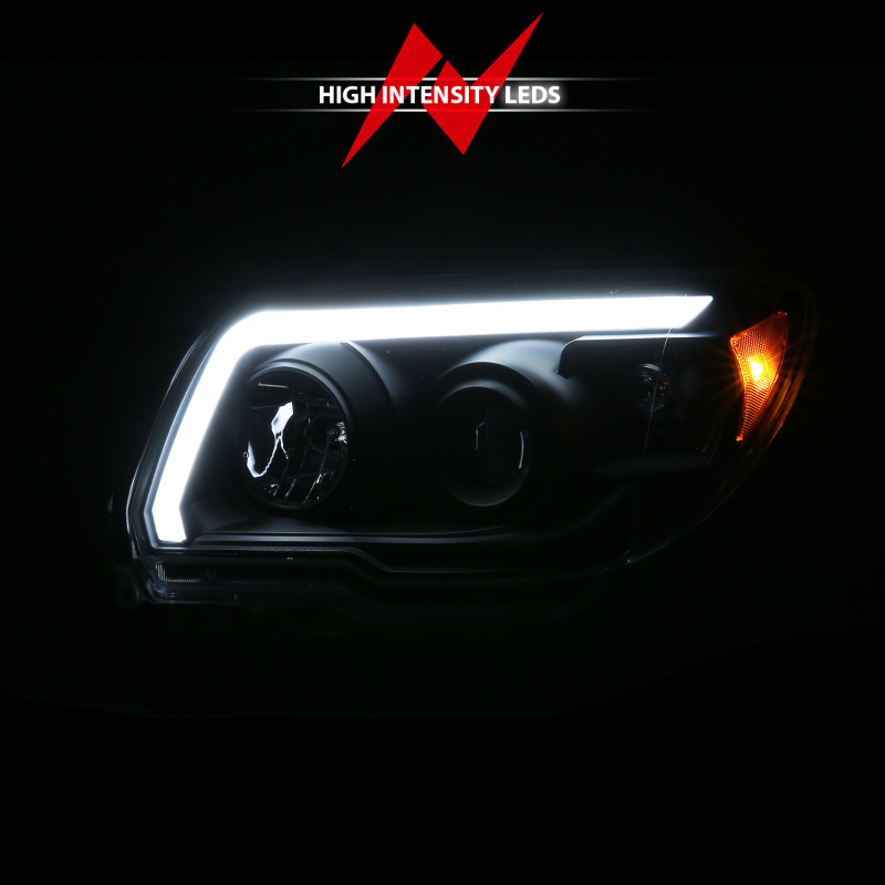 ANZO 06-09 Toyota 4 Runner Projector Headlights Plank Style - Black - Image 6