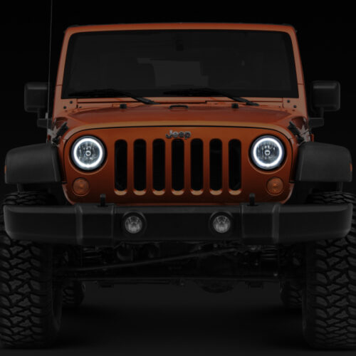 Raxiom for 2007-2018 Jeep Wrangler JK LED Halo Headlights- Chrome Housing (Clear Lens) - Image 8