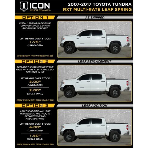 ICON 2007+ Toyota Tundra Multi Rate RXT Leaf Pack w/Add In Leaf - Image 3