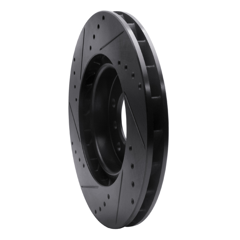 R1 Concepts for 95-99 BMW M3 E36 Left Front Drilled & Slotted Black Brake Rotor - Image 4