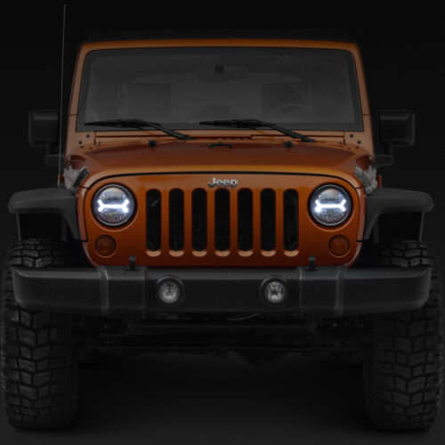Raxiom for 2007-2018 Jeep Wrangler JK LED Halo Headlights- Black Housing (Clear Lens) - Image 8