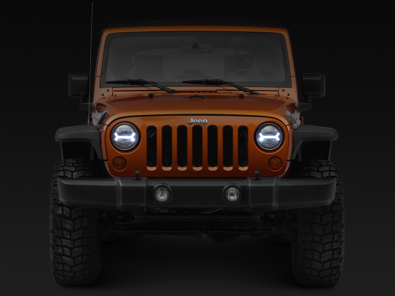 Raxiom for 2007-2018 Jeep Wrangler JK LED Halo Headlights- Black Housing (Clear Lens) - Image 8