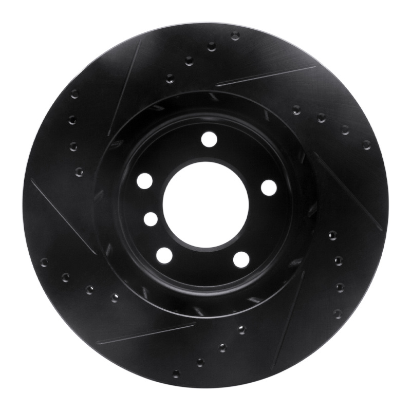 R1 Concepts for 95-99 BMW M3 E36 Left Front Drilled & Slotted Black Brake Rotor - Image 5