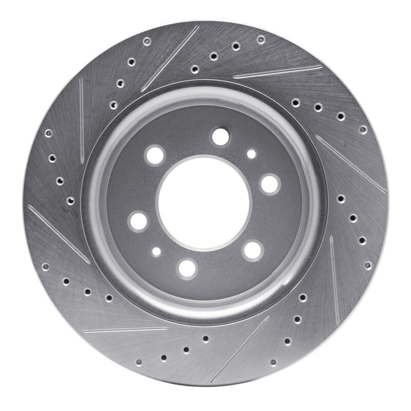 R1 Concepts for 07-21 Ford F-150 RWD Front Right Drilled & Slotted Silver Brake Rotor - Image 5