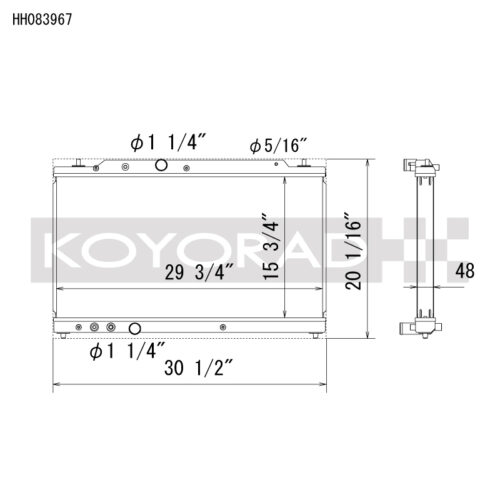 Koyo 23+ Honda Civic Type R (FL5) All Aluminum Radiator