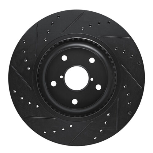 R1 Concepts for 20-25 Subaru Crosstrek Front Right Drilled & Slotted Black Brake Rotor - Image 5