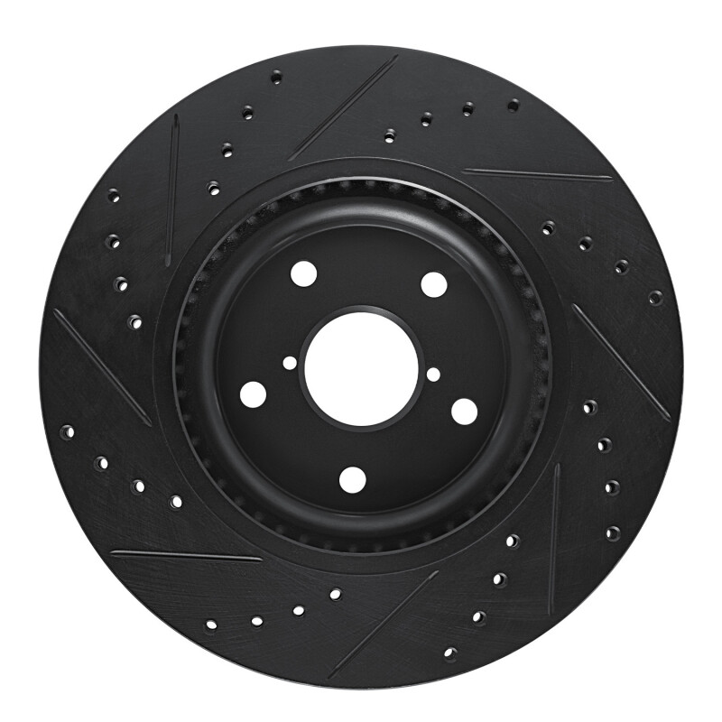 R1 Concepts for 20-25 Subaru Crosstrek Front Right Drilled & Slotted Black Brake Rotor - Image 5