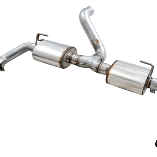 AWE Tuning Axle-Back Dual Exhaust - Diamond Black Tips for 2018+ Jeep Wrangler JL/JLU Tread Edition