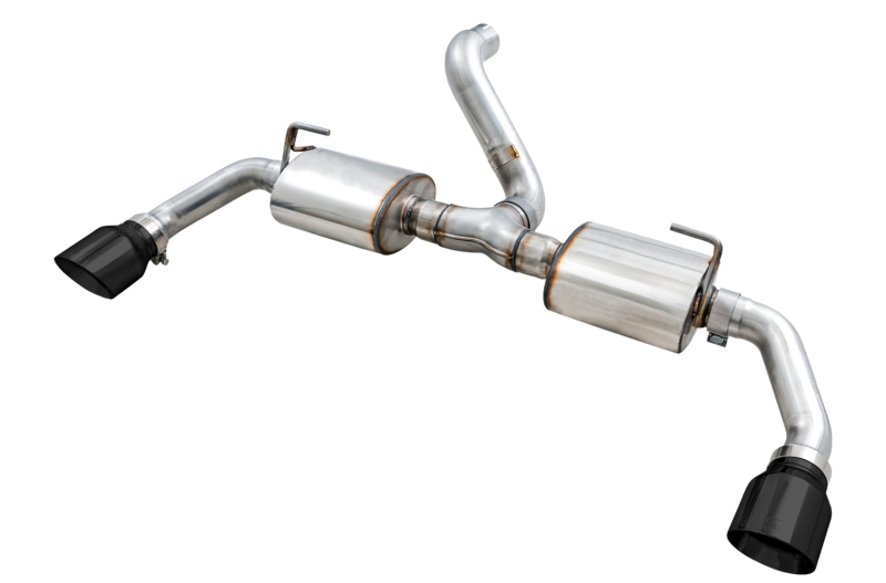 AWE Tuning Axle-Back Dual Exhaust - Diamond Black Tips for 2018+ Jeep Wrangler JL/JLU Tread Edition