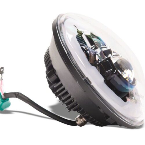 Raxiom for 2007-2018 Jeep Wrangler Axial Series 7-Inch LED Headlights w DRL/ Black Housing - Clear Lens - Image 9