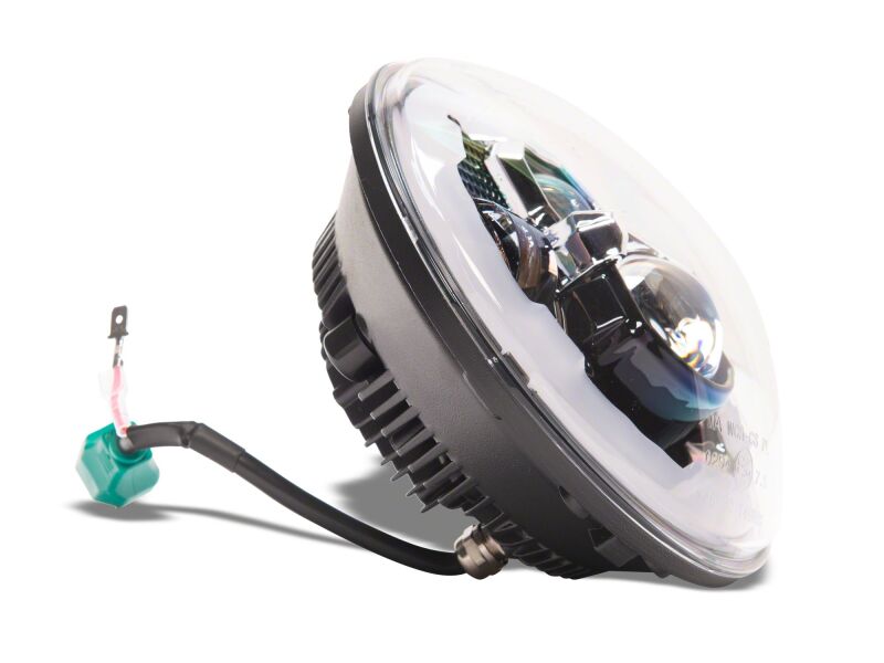Raxiom for 2007-2018 Jeep Wrangler Axial Series 7-Inch LED Headlights w DRL/ Black Housing - Clear Lens - Image 9