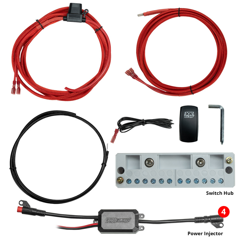 XK Glow XKmax RGB Fiber Optic LED Interior Automotive Ambient Light Kit - 4x43in