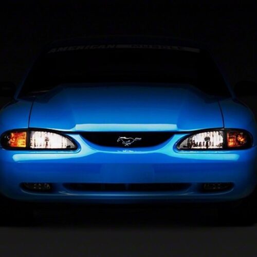 Alternative view of Raxiom for 1994-1998 Mustang Axial Series Cobra Style Headlights- Black Housing (Clear Lens)