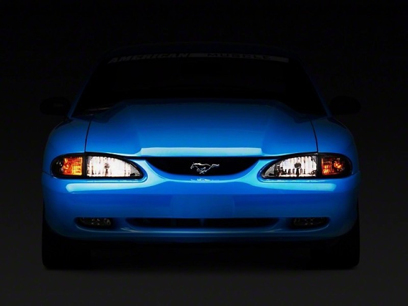 Raxiom for 1994-1998 Mustang Axial Series Cobra Style Headlights- Black Housing (Clear Lens) - Image 2