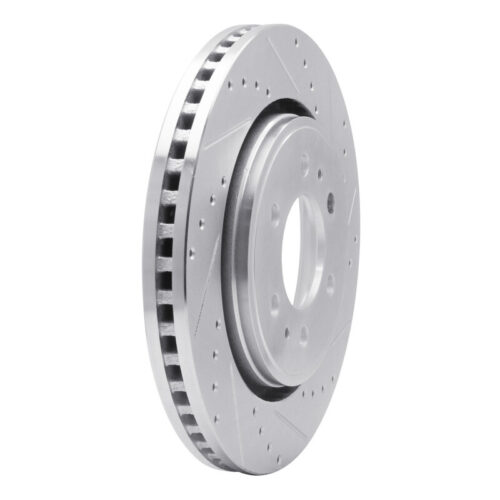 Alternative view of R1 Concepts for 07-21 Ford F-150 RWD Front Right Drilled & Slotted Silver Brake Rotor