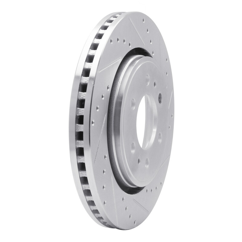 R1 Concepts for 07-21 Ford F-150 RWD Front Right Drilled & Slotted Silver Brake Rotor - Image 2