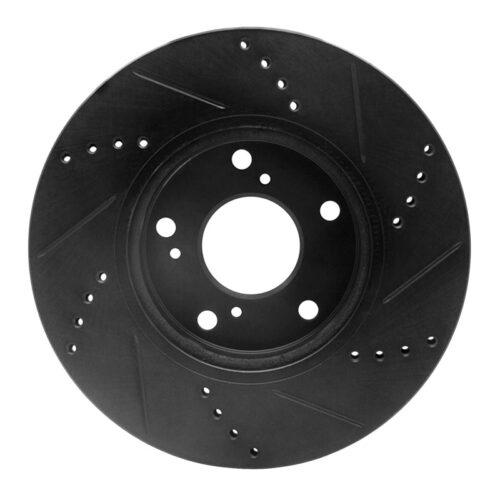R1 Concepts for 2016-2025 Honda Accord Coupe Front Left Drilled & Slotted Black Brake Rotor - Image 5