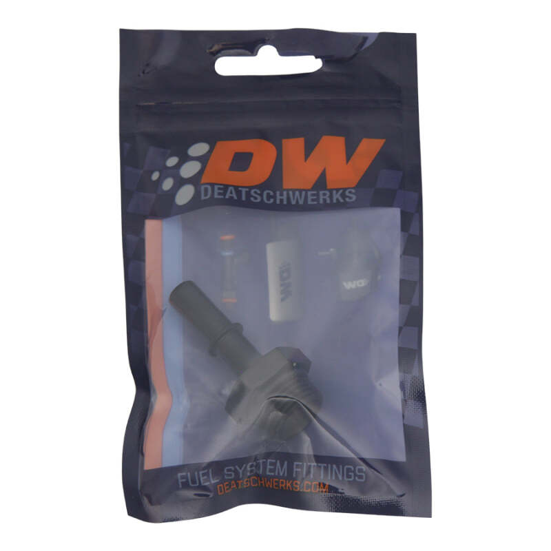 DeatschWerks 8AN ORB Male to 3/8in Male EFI Quick Connect Adapter - Anodized Matte Black - Image 2