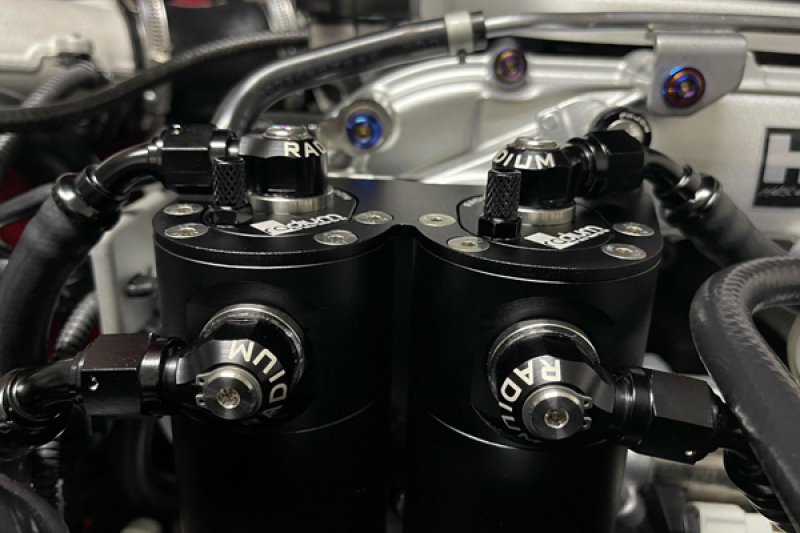 Radium Engineering Nissan R35 GT-R Dual Catch Can Kit CCV Fluid Lock - Image 2