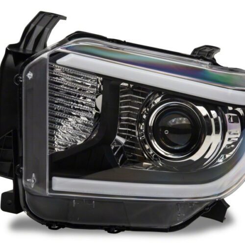 Raxiom for 2014-2021 Toyota Tundra Axial Series Projector Headlights w/ LED Bar- Black Housing (Clear Lens) - Image 3