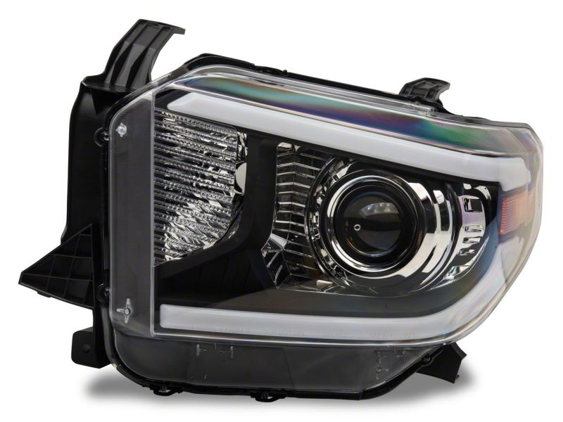 Raxiom for 2014-2021 Toyota Tundra Axial Series Projector Headlights w/ LED Bar- Black Housing (Clear Lens) - Image 3
