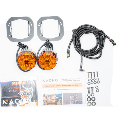 Nacho Lighting Jeep JL/JT Nacho SAE Only Plug N Play Fog Light Kit (Bumper Kit) - Amber - Image 2