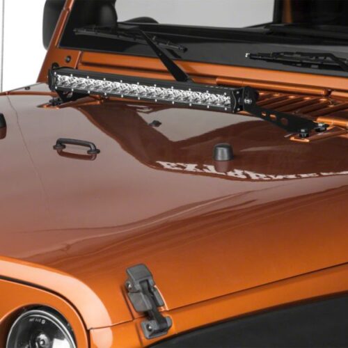 Alternative view of Raxiom for 2007-2018 Jeep Wrangler JK 24-In Light Bar Hood Mounting Brackets