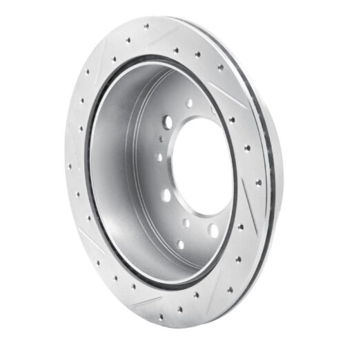 R1 Concepts for 17-21 Toyota Land Cruiser Rear Right Drilled & Slotted Silver Brake Rotor - Image 4