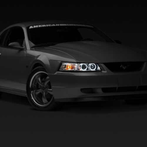 Raxiom for 1999-2004 Ford Mustang Dual LED Halo Projector Headlights- Chrome Housing (Clear Lens) - Image 7