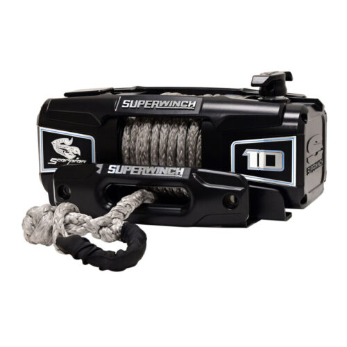 Superwinch 10000 LBS 12V DC 3/8in x 54ft Synthetic Rope Scorpion 10000SR Winch - Black Powdercoat - Image 5