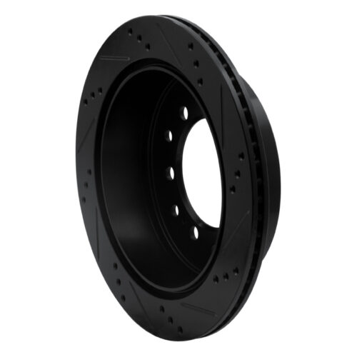 R1 Concepts for 2010-2024 Lexus GX460 Rear Left Drilled & Slotted Black Brake Rotor - Image 4