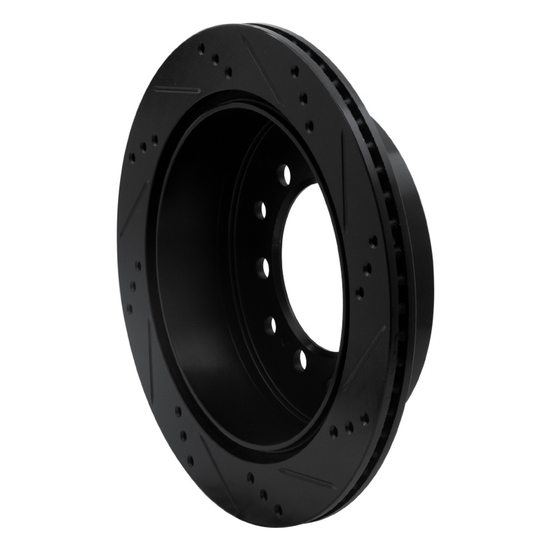 R1 Concepts for 2010-2024 Lexus GX460 Rear Left Drilled & Slotted Black Brake Rotor - Image 4