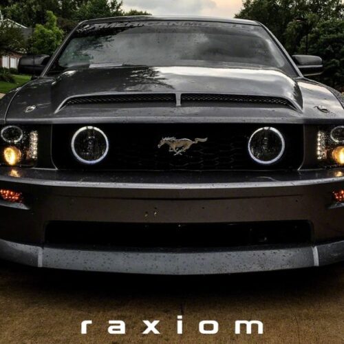 Raxiom for 2005-2009 Ford Mustang Excluding GT500 LED Halo Projector Headlights- Black Housing (Clear Lens) - Image 5
