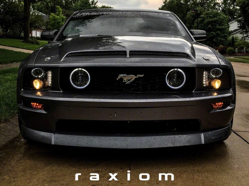 Raxiom for 2005-2009 Ford Mustang Excluding GT500 LED Halo Projector Headlights- Black Housing (Clear Lens) - Image 5