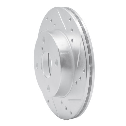 Alternative view of R1 Concepts for 90-93 Mazda Miata Front Right Drilled & Slotted Silver Brake Rotor