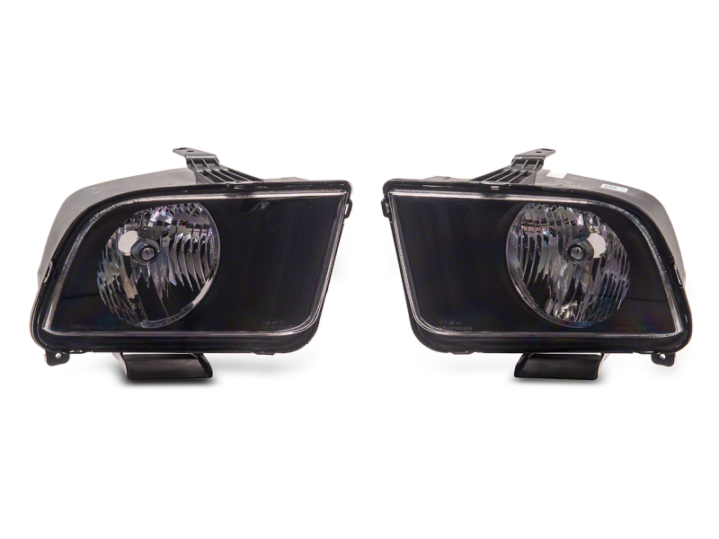 Raxiom for 2005-2009 Ford Mustang Axial Series OEM Style Rep Headlights- Chrome Housing (Clear Lens)