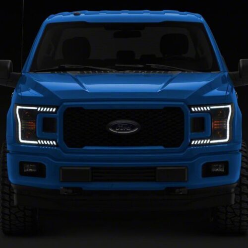 Raxiom for 2018-2020 Ford F-150 LED Halo Surround Headlights with White DRL- Black Housing- Clear Lens - Image 10